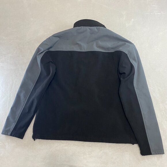 New Balance Mens Large Black Gray Full Zip Soft Shell Long Sleeve Jacket 130893 - Picture 8 of 13